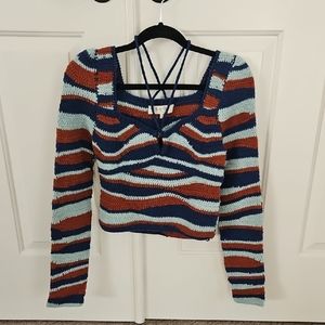 Sea NY halter tie Striped Knit Women's Top